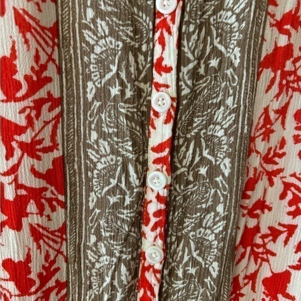 Free People Red and White Patterned Romper Sz.Xs - Picture 7 of 10